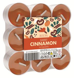 ROURA Sweet Cinnamon Sada čajových svíček, 18 ks
