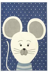 Dětský koberec LUNA KIDS 534221/94955 - Myška, modrý