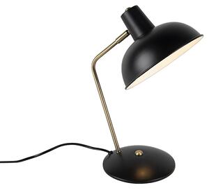 Retro stolní lampa černá s bronzem - Milou