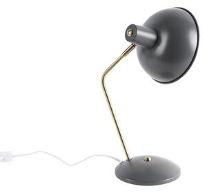 Retro stolní lampa šedá s bronzem - Milou