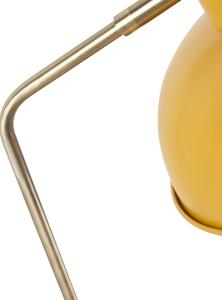 Retro stolní lampa žlutá s bronzem - Milou