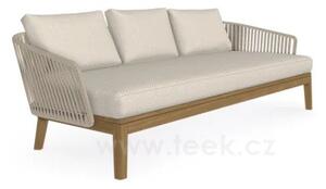 Tribu Teaková 3-místná pohovka Mood, Tribu, 233x91x69 cm, rám teak, výplet lanko barva earthbrown, bez sedáků
