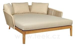 Tribu Teaková denní postel velká Mood, Tribu, 162x174x69 cm, rám teak, výplet lanko barva earthbrown, bez sedáků
