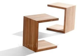 Tribu Teakový odkládací stolek C-table, Tribu, 40x35x48 cm