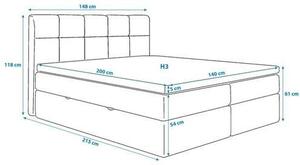 AMERICKÁ POSTEL, 140/200 cm, béžová MID.YOU - Postele s úložným prostorem, Online Only