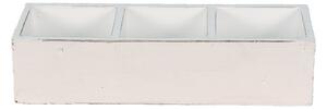 Bílý dřevěný box se třemi přihrádkami – 33x12x7 cm
