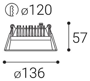 Led2 Zápustné LED svítidlo ZETA II S, 14W, ø 136 mm, CCT 2700-4000K, IP44 Barva: Bílá, Stmívání a řízení: ON/OFF