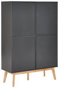 VYSOKÁ KOMODA, kaučukové dřevo, šedá, přírodní barvy, 100/149/40 cm MID.YOU - Šatní skříně, Online Only
