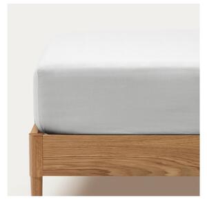 Bílé napínací prostěradlo z bavlněného perkálu 90x200 cm Teia – Kave Home
