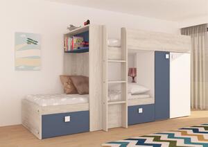 Aldo Patrová postel pro dvě děti Bo1 90x200 - smoky blue