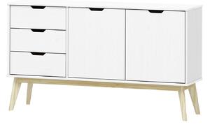 Sob nábytek - Komoda 2 dveře + 3 zásuvky BONITO bílý lak - 22431B