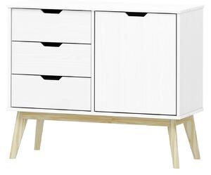 Sob nábytek - Komoda 1 dveře + 3 zásuvky BONITO bílý lak - 22434B