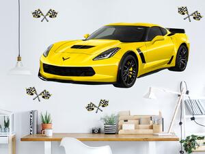 Chevrolet Corvette textilní přelepitelná samolepka na zeď arch 47 x 20 cm