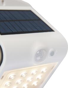 Venkovní nástěnné svítidlo bílé 14,5 cm s potkávacím světlem a senzorem na solární - Daya