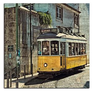 Obraz na plátně - Historická tramvaj - čtverec 3121A (50x50 cm)