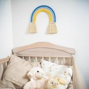 Velká modro-žlutá macramé duha