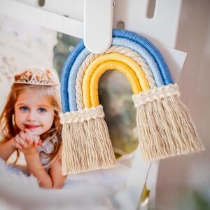 Malá modro-žlutá macramé duha