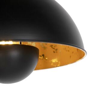Průmyslová závěsná svítidla černá se zlatým 2 světlem - Magna Eglip