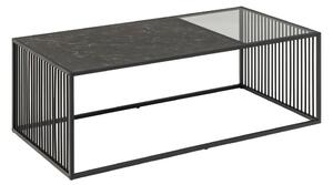 Černý konferenční stolek se skleněnou deskou 60x120 cm Strington – Actona