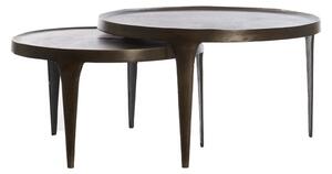 Hnědé kulaté konferenční stolky v sadě 2 ks ø 75 cm Tobias – Light & Living