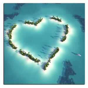 Obraz na plátně - Ostrov ve tvaru srdce - čtverec 3136A (50x50 cm)