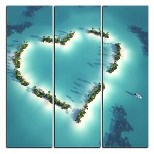 Obraz na plátně - Ostrov ve tvaru srdce - čtverec 3136B (75x75 cm)