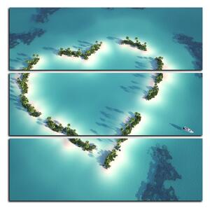 Obraz na plátně - Ostrov ve tvaru srdce - čtverec 3136D (75x75 cm)
