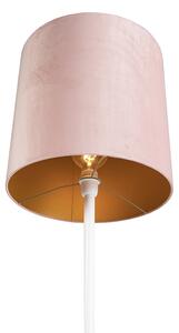 Romantická stojací lampa bílá s růžovým odstínem 40 cm - Simplo