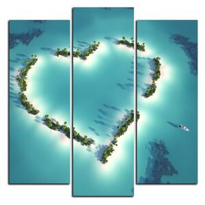 Obraz na plátně - Ostrov ve tvaru srdce - čtverec 3136C (75x75 cm)