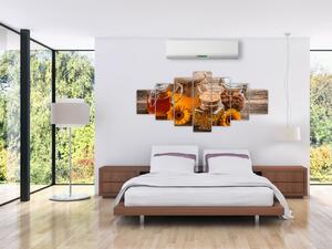 Obraz - Zátiší s medovými sklenicemi (210x100 cm)