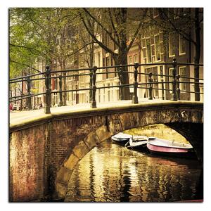Obraz na plátně - Romantický most přes kanál - čtverec 3137A (50x50 cm)