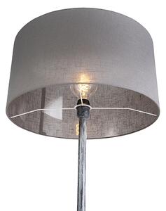 Stojací lampa šedá se šedým odstínem 50 cm - Simplo