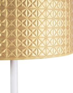 Vintage stojací lampa bílá se zlatým odstínem trojúhelníku 40 cm - Simplo