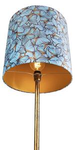 Botanická stojací lampa zlatá s motivem motýla 40 cm - Simplo
