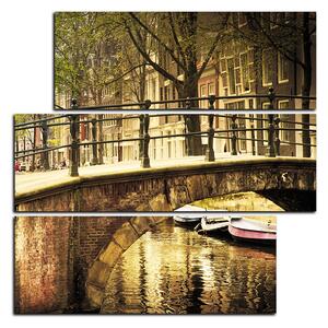 Obraz na plátně - Romantický most přes kanál - čtverec 3137D (75x75 cm)