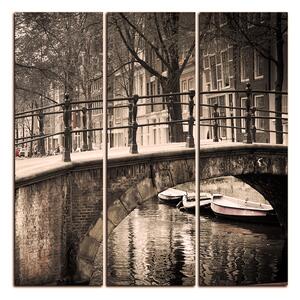 Obraz na plátně - Romantický most přes kanál - čtverec 3137FB (75x75 cm)