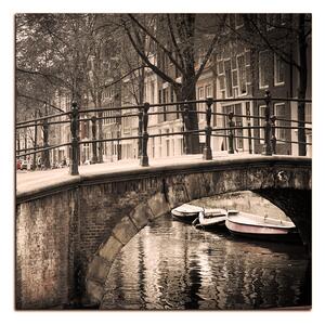 Obraz na plátně - Romantický most přes kanál - čtverec 3137FA (50x50 cm)