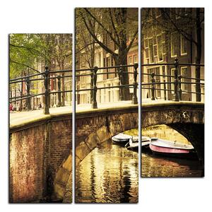 Obraz na plátně - Romantický most přes kanál - čtverec 3137C (75x75 cm)