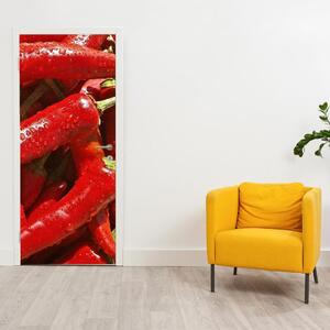 Fototapeta na dveře - Červené papriky (95x205cm)