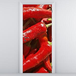 Fototapeta na dveře - Červené papriky (95x205cm)