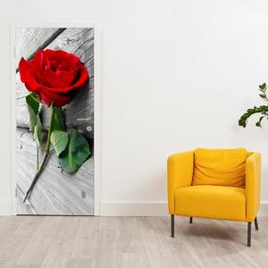 Fototapeta na dveře - Červená růže (95x205cm)
