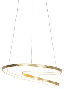 Art Deco závěsná lampa zlatá vč. LED - jeřáb