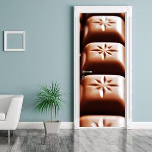 Fototapeta na dveře - Čtverečky čokolády (95x205cm)