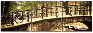 Obraz na plátně - Romantický most přes kanál - panoráma 5137B (120x40 cm)