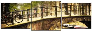 Obraz na plátně - Romantický most přes kanál - panoráma 5137D (150x50 cm)