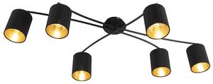 Moderní stropní svítidlo černé 6 světel - Lofty
