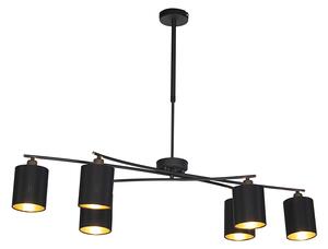 Moderní závěsná lampa černá nastavitelná - Lofty