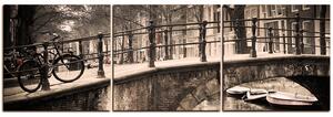 Obraz na plátně - Romantický most přes kanál - panoráma 5137FB (120x40 cm)