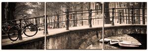 Obraz na plátně - Romantický most přes kanál - panoráma 5137FC (90x30 cm)