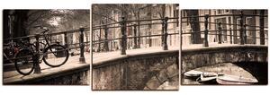 Obraz na plátně - Romantický most přes kanál - panoráma 5137FD (90x30 cm)